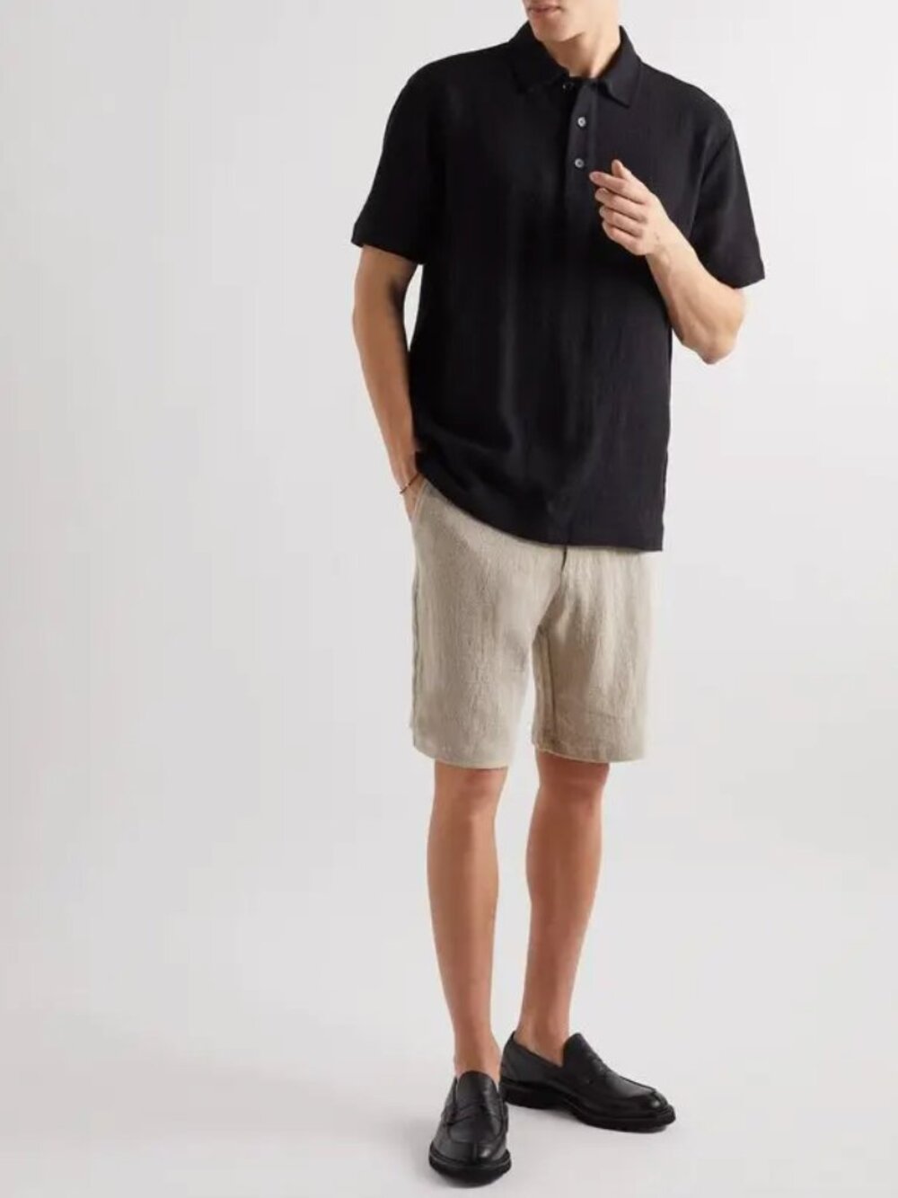 NN07 No Nationality Jerry 1132 100% Linen Shorts Men's Large Beige Lounge Casual